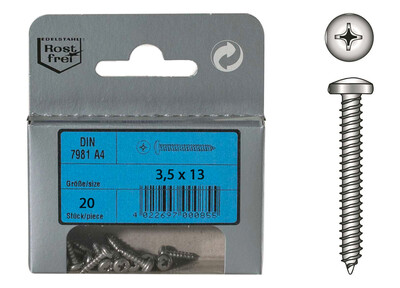 Viti Testa Cilindrica Bombata ø3,5 mm in Blister