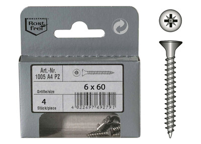 Viti per Truciolari Testa Svasata Piana ø6 mm in Blister