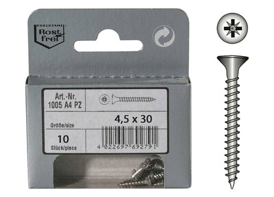 Viti per Truciolari Testa Svasata Piana ø4,5 mm in Blister