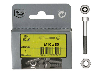 Viti Testa Cilindrica Brugola M10 con Dado in Blister